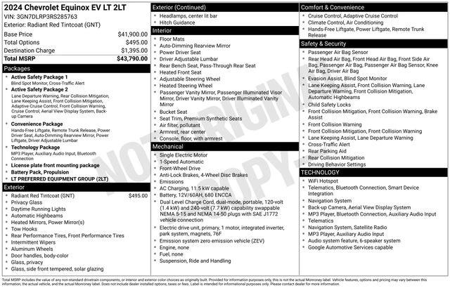 chevrolet equinox ev 2024 3GN7DLRP3RS285763 image chevrolet equinox ev 2024 3GN7DLRP3RS285763 image